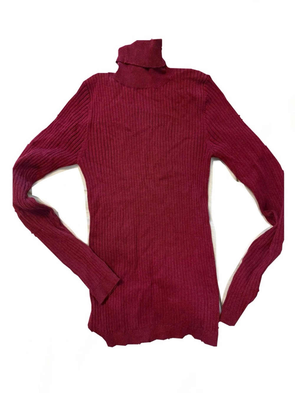 Copper Key Ribbed Turtleneck Sweater — Burgundy Wine